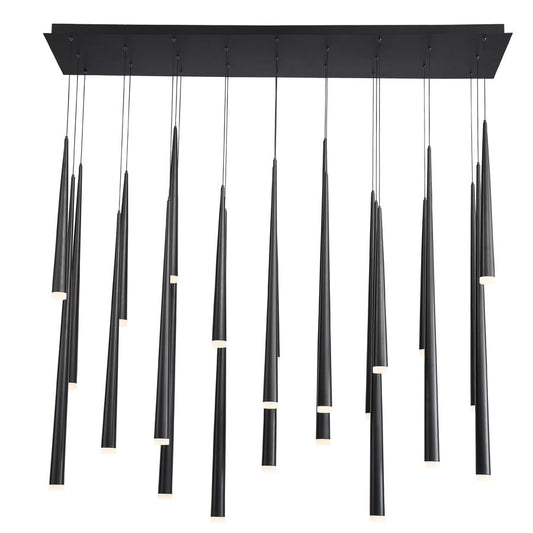 Modern Forms Cascade 23 Light 54" Wide LED Crystal Linear Multi Light Pendant with Frosted Glass Endcap Shades