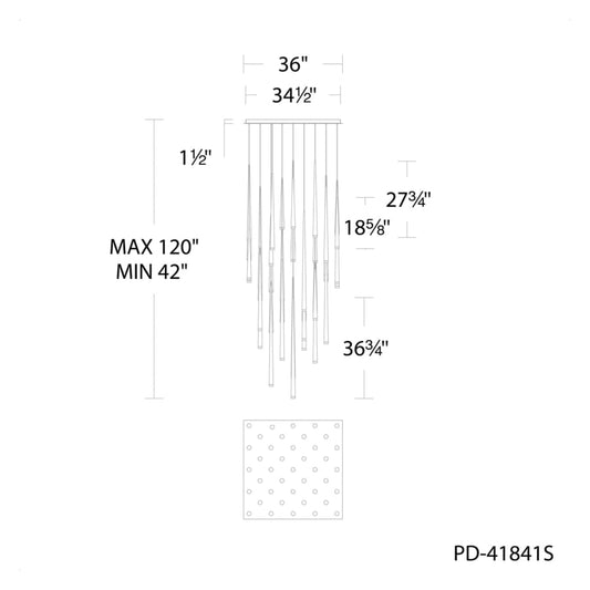Modern Forms Cascade 41 Light 36" Wide LED Suspension Multi Light Pendant