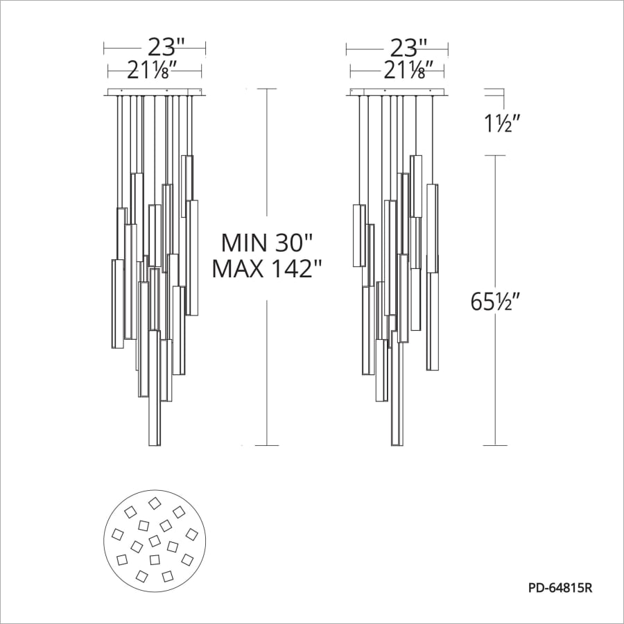 Modern Forms Chaos 15 Light 23" Wide LED Multi Light Pendant