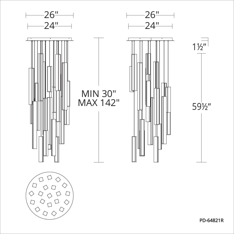 Modern Forms Chaos 21 Light 26" Wide LED Multi Light Pendant