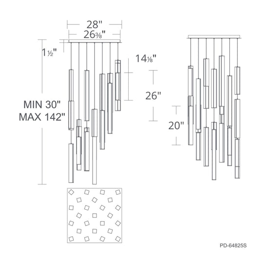 Modern Forms Chaos 25 Light 28" Wide LED Suspension Multi Light Pendant