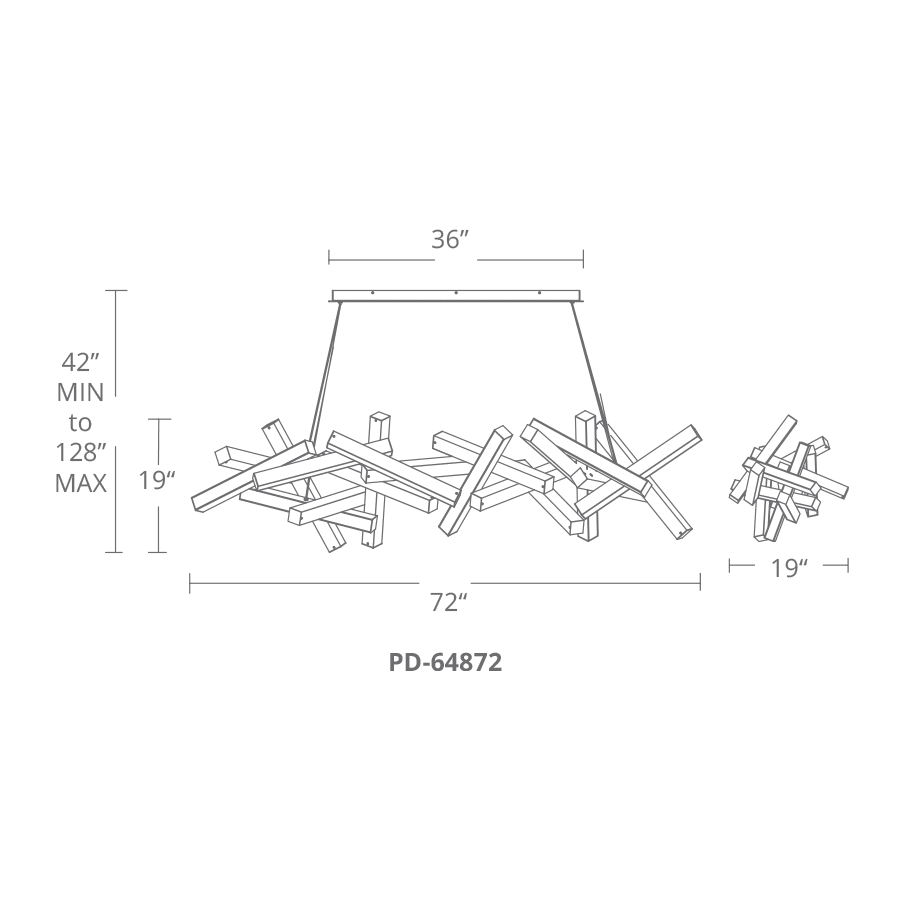 Modern Forms Chaos 72" Wide Integrated LED Chandelier