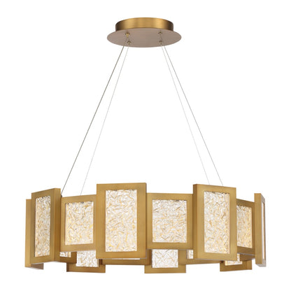 Modern Forms Fury 28" Wide LED Suspended Drum Chandelier with Opal Glass Shade