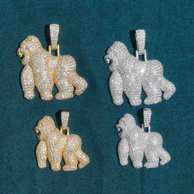 Moissanite Gorilla Pendant Beast