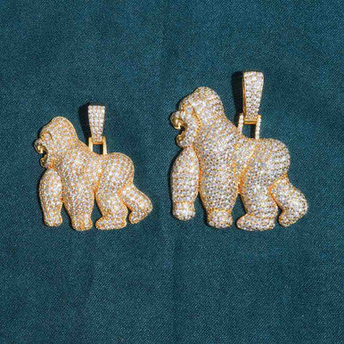 Moissanite Gorilla Pendant Beast
