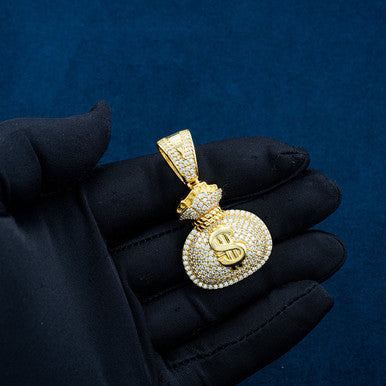 Moissanite Money Bag Pendant Extravagant