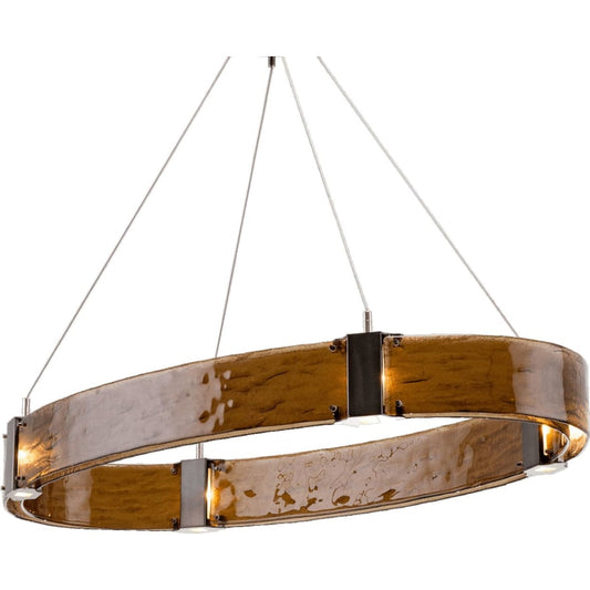 Hammerton Studio Parallel 12 Light 44" Hand Textured Glass LED Chandelier