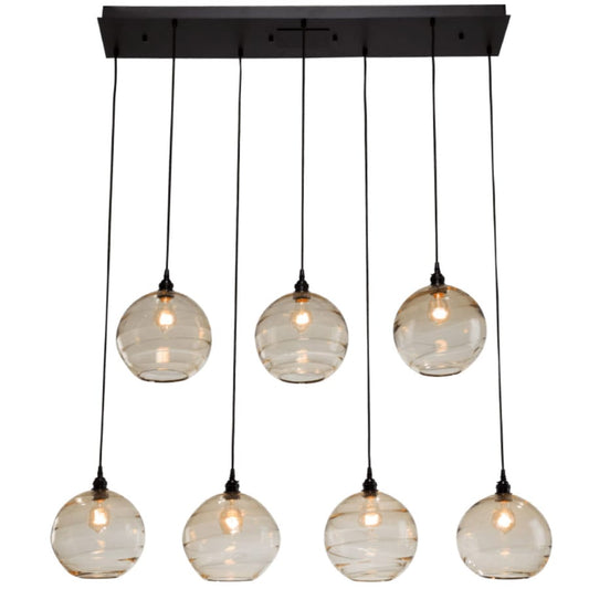 Hammerton Studio Terra 49" Wide Artisan Crafted Optic Glass 7 Light Linear Pendant
