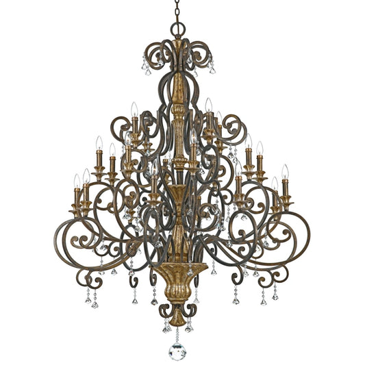 Quoizel Marquette 20 Light 3 Tier 50" Wide Candle Style Chandelier with Crystal Accents