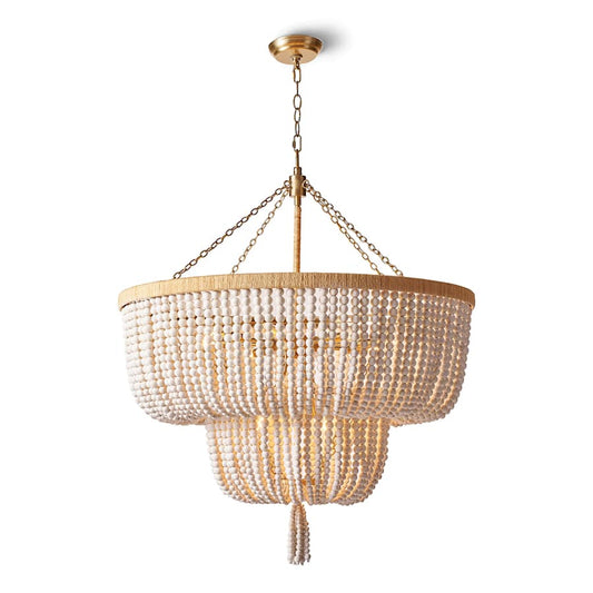 Regina Andrew Coastal Chic 12 Light 32" Wide Beaded Waterfall Chandelier