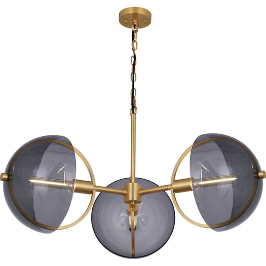 Robert Abbey Mavisten Edition Copernica 3 Light 32" Wide LED Chandelier with Smoked Glass Shades