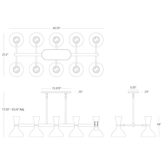 Robert Abbey Clare 10 Light 46" Wide Chandelier