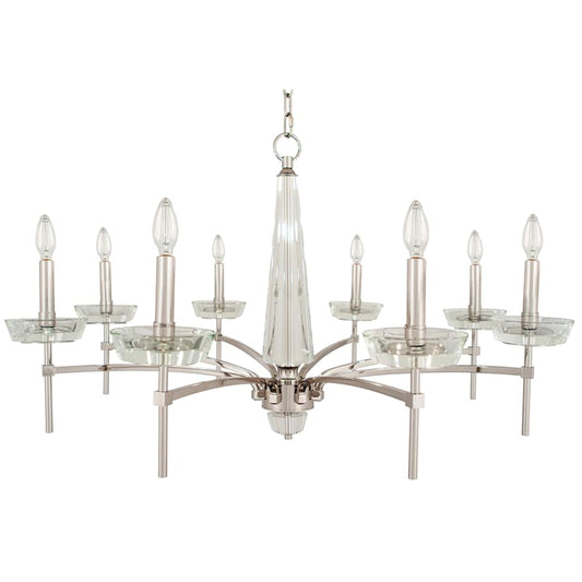 Robert Abbey Cristallo 8 Light 41" Wide Crystal Chandelier with Fabric Shades