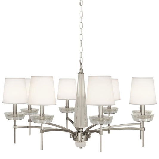 Robert Abbey Cristallo 8 Light 41" Wide Crystal Chandelier with Fabric Shades