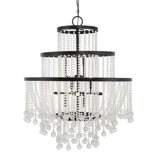 Savoy House Luna 15 Light 45" Wide Crystal Waterfall Chandelier