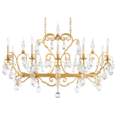 Schonbek Renaissance 12 Light 46" Wide Crystal Chandelier with Clear Heritage Crystals
