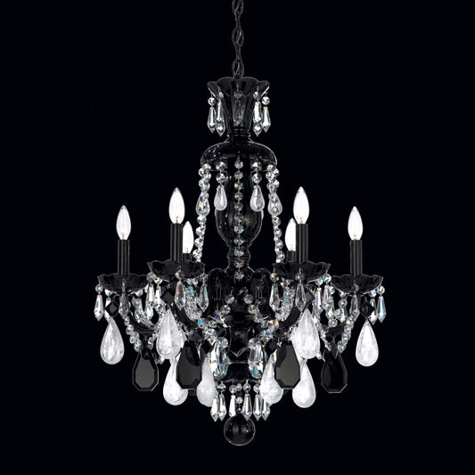 Schonbek Hamilton 6 Light 22" Wide Crystal Chandelier with Amethyst Rock Crystals