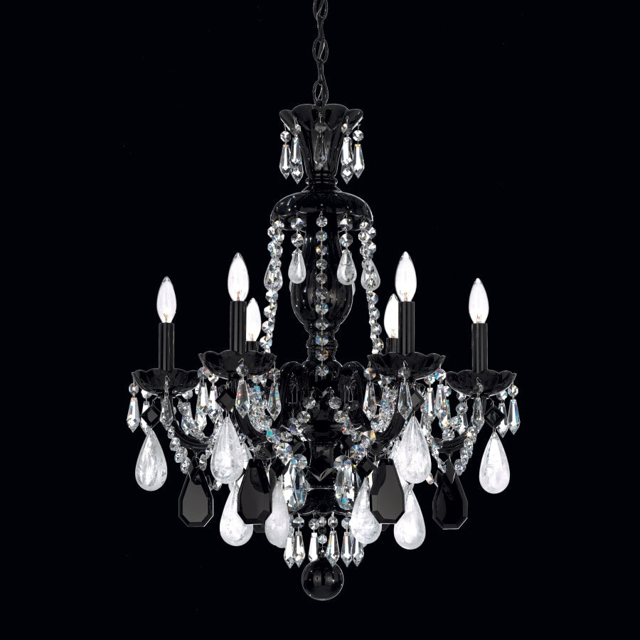 Schonbek Hamilton 6 Light 22" Wide Crystal Chandelier with Clear Rock Crystals