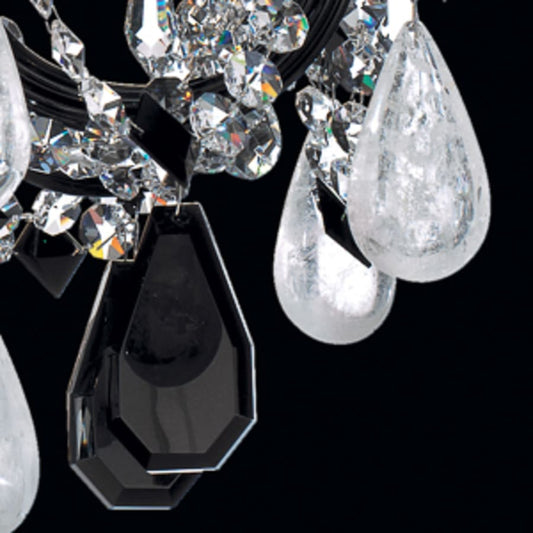 Schonbek Hamilton 7 Light 24" Wide Crystal Chandelier with Black Rock Crystals