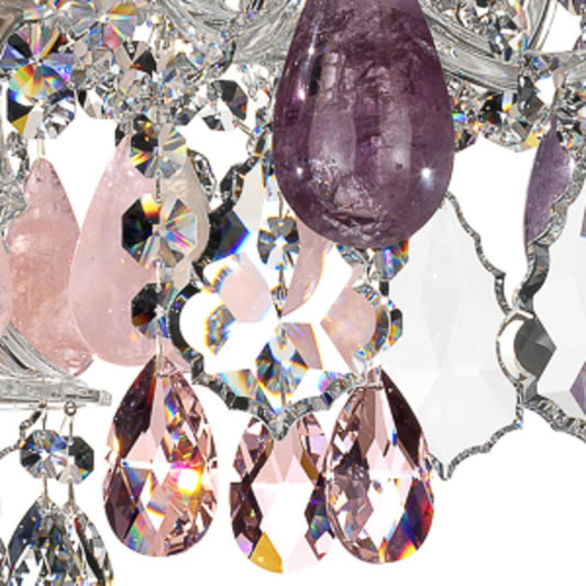 Schonbek Hamilton 7 Light 24" Wide Crystal Chandelier with Amethyst Rock Crystals