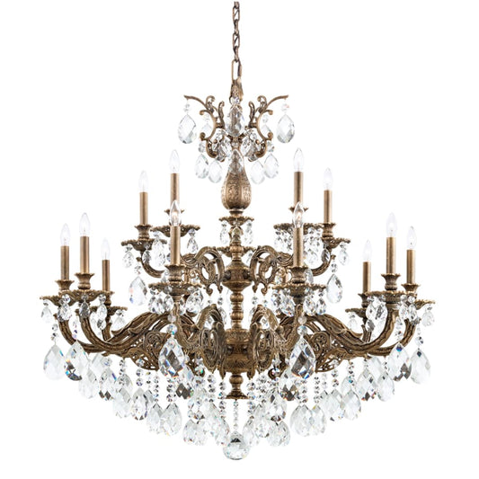 Schonbek Milano 15 Light 39" Wide Crystal Chandelier with Clear Optic Crystals