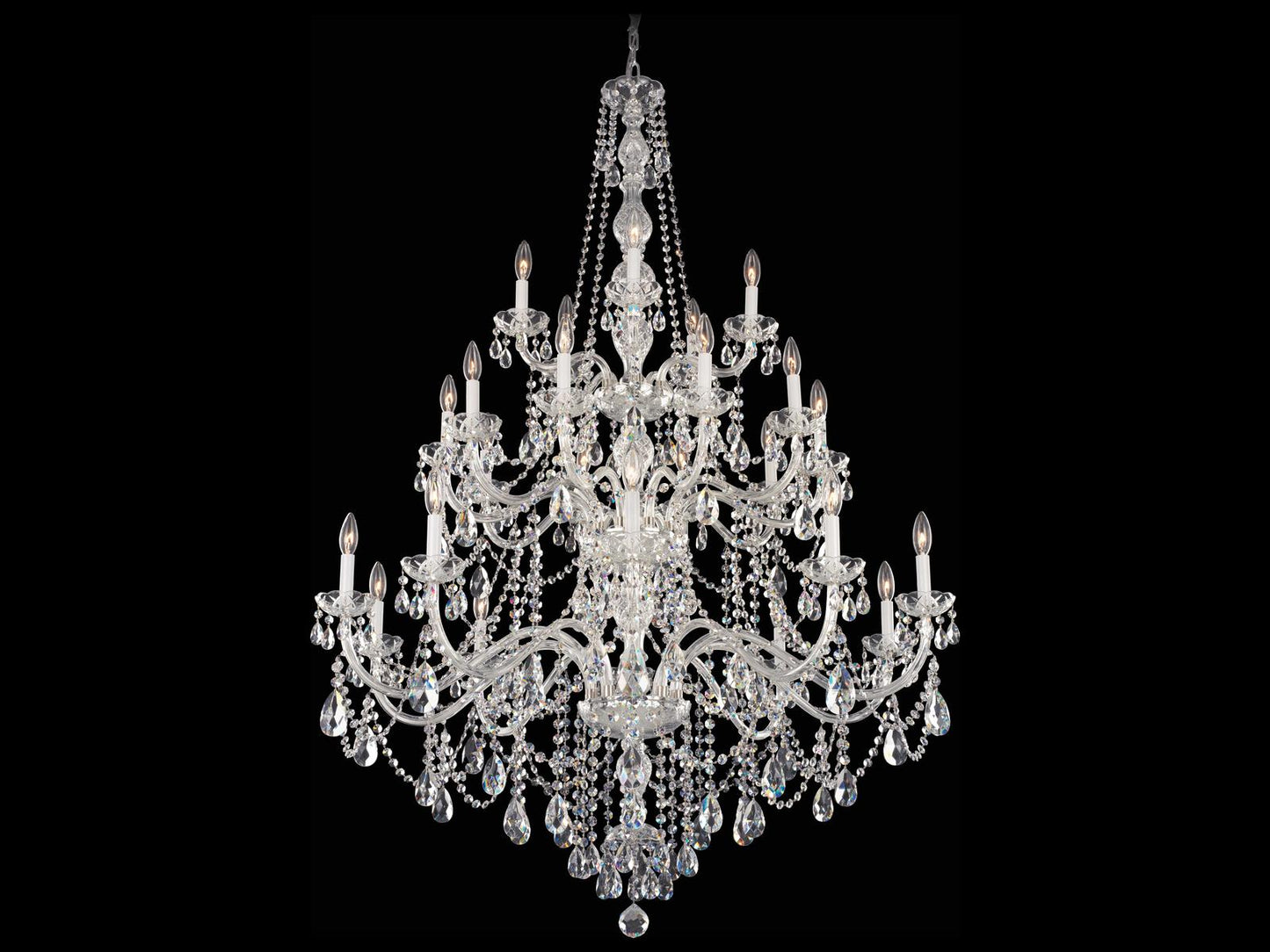 Schonbek 25-Light Arlington Crystal Chandelier in Polished Silver