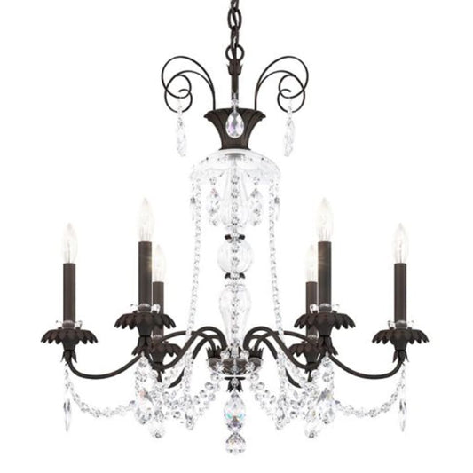 Schonbek Helenia 6 Light 28" Wide Crystal Chandelier with Clear Heritage Crystal Accents
