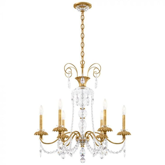 Schonbek Helenia 6 Light 28" Wide Crystal Chandelier with Clear Heritage Crystal Accents