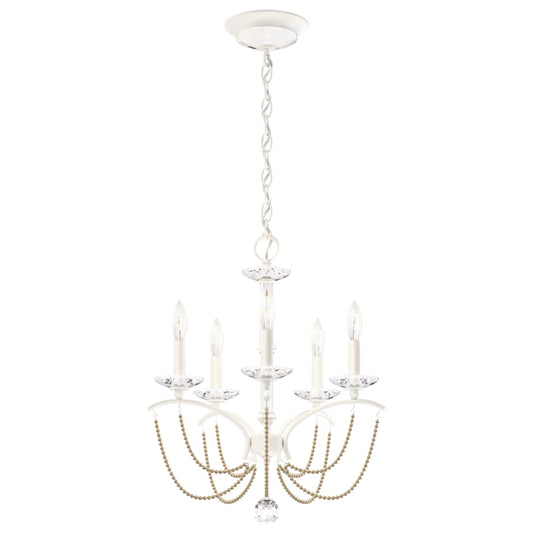 Schonbek Priscilla 5 Light 18" Wide Crystal Chandelier with Bronze Pearl Beads