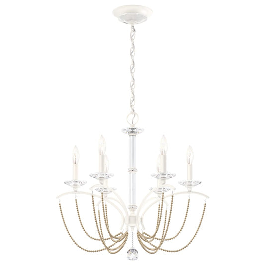 Schonbek Priscilla 6 Light 24" Wide Crystal Chandelier with Bronze Pearl Beads