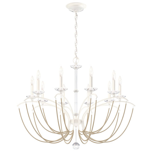 Schonbek Priscilla 10 Light 36" Wide Crystal Chandelier with Bronze Pearl Beads