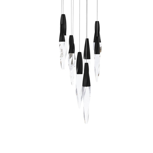 Schonbek Beyond Kindjal 9 Light 17" Wide Switchable Color Temperature LED Optic Crystal Multi Pendant
