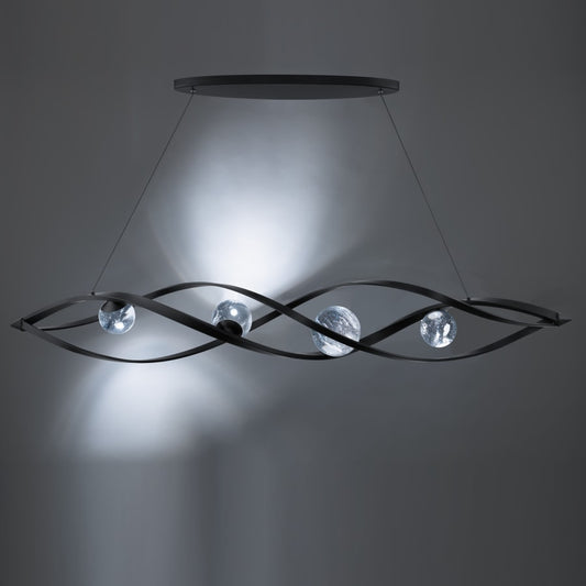 Schonbek Beyond Slipstream 57" Wide LED Crystal Linear Pendant