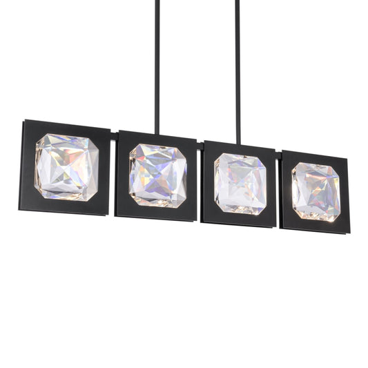 Schonbek Beyond Enchante 43" Wide LED Crystal Linear Pendant with Clear Optic Haze Crystal