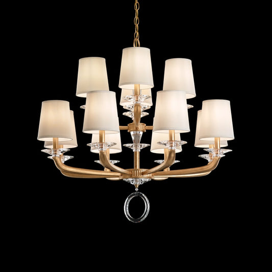 Schonbek Emilea 12 Light 34" Wide Crystal Chandelier with Clear Swarovski Optic Crystals