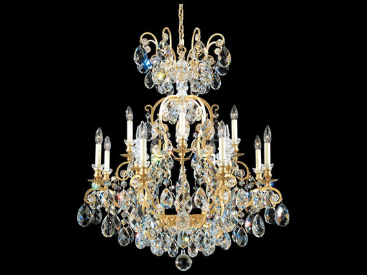 Schonbek Renaissance 13-Light Gold Crystal Candelabra Chandelier