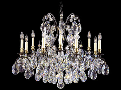 Schonbek Renaissance 13-Light Pewter Crystal Candelabra Chandelier