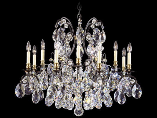 Schonbek Renaissance 13-Light Pewter Crystal Candelabra Chandelier