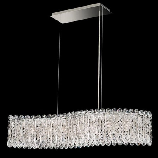 Schonbek Sarella 7 Light 33" Wide Crystal Linear Pendant with Heritage Crystals