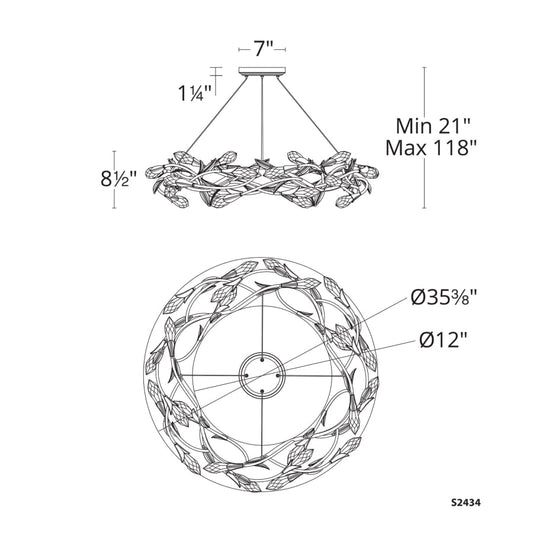 Schonbek Secret Garden 36" Wide LED Crystal Ring Chandelier