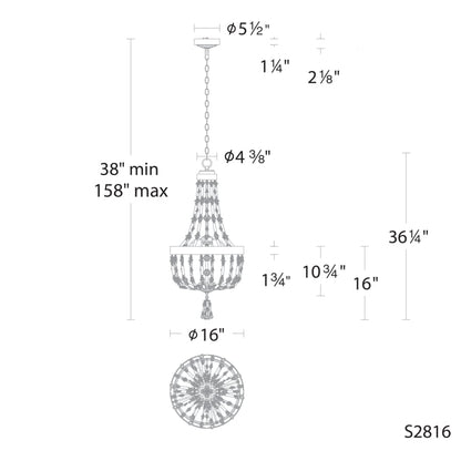 Schonbek Bali 16" Wide LED Crystal Pendant