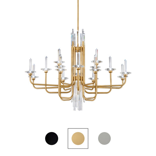 Schonbek Calliope 16 Light 42" Wide LED Crystal Candle Style Chandelier