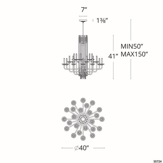Schonbek Calliope 24 Light 40" Wide LED Crystal Candle Style Chandelier
