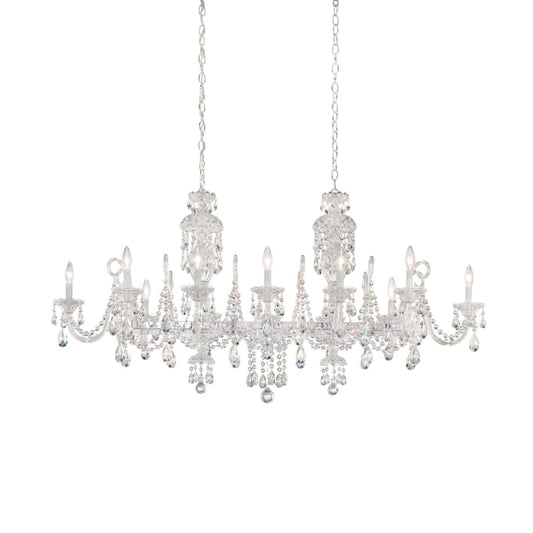 Schonbek Sterling Linear 12 Light 58" Wide Crystal Linear Chandelier