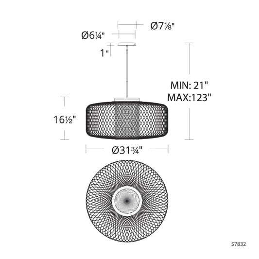 Schonbek Kodo 32" Wide LED Drum Chandelier