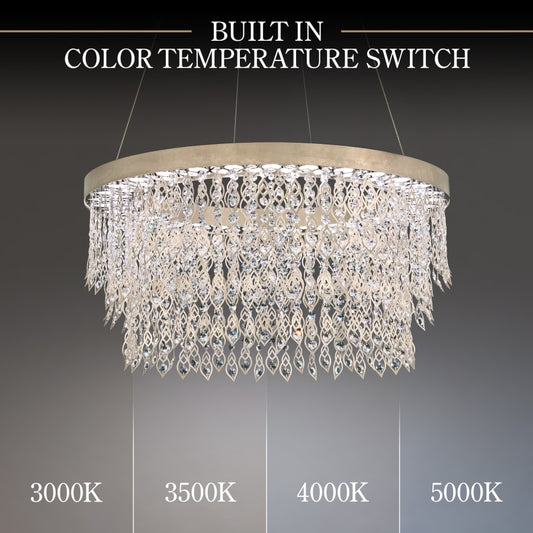 Schonbek Pavona 36" Wide LED Crystal Drum Chandelier