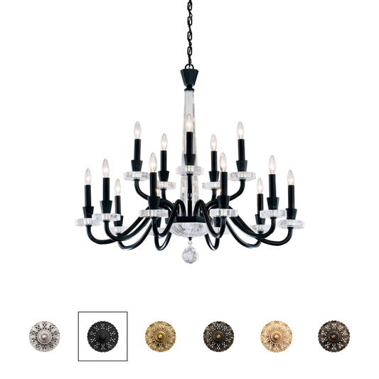 Schonbek Amadeus 15 Light 38" Wide Crystal Candle Style Chandelier