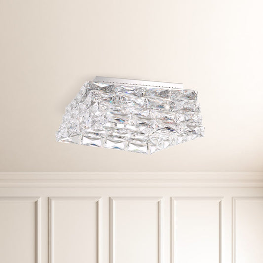 Schonbek Glissando 16" Wide LED Flush Mount Square Ceiling Fixture with Swarovski Crystals