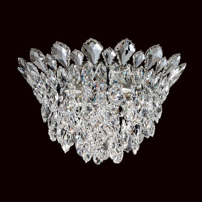 Schonbek Trilliane Strands 4 Light 10-1/2" Tall Flush Mount Ceiling Fixture with Heritage Crystals