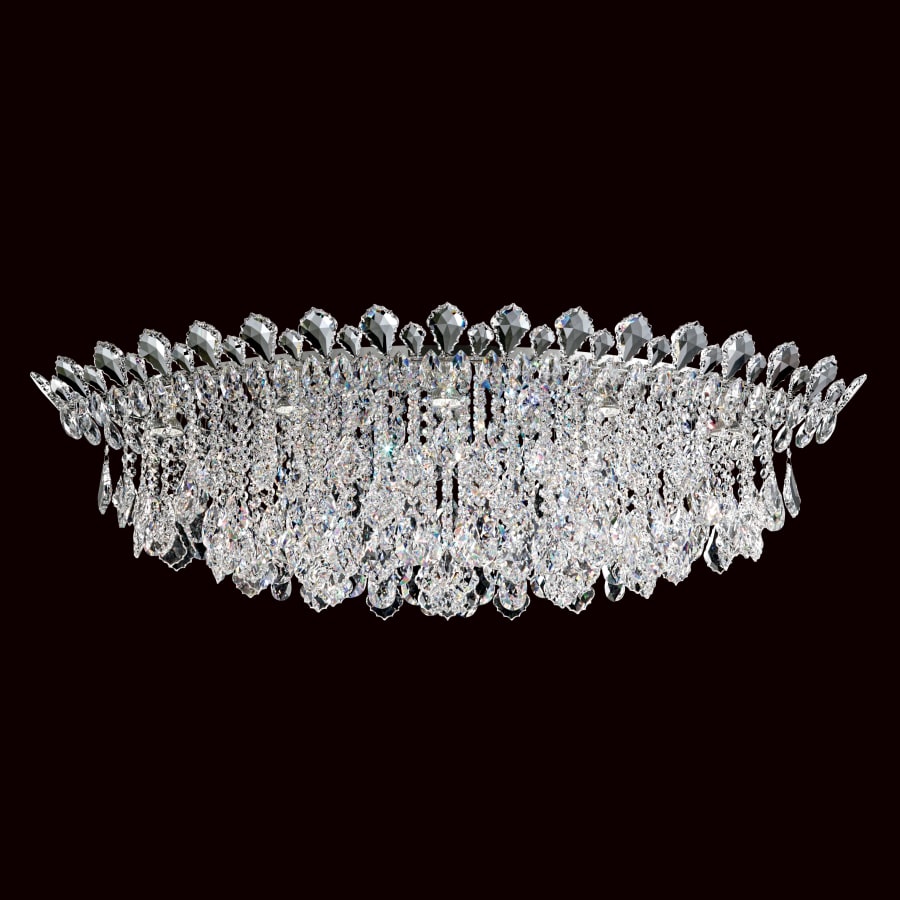 Schonbek Trilliane Strands 8 Light 15-1/2" Tall Flush Mount Ceiling Fixture with Heritage Crystals